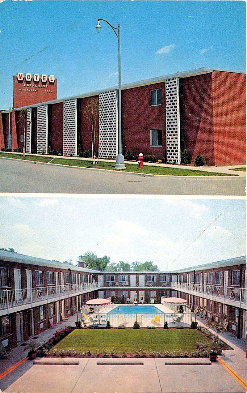Parkcrest Motel (Parkcrest Inn) - Vintage Postcard 1 (newer photo)
